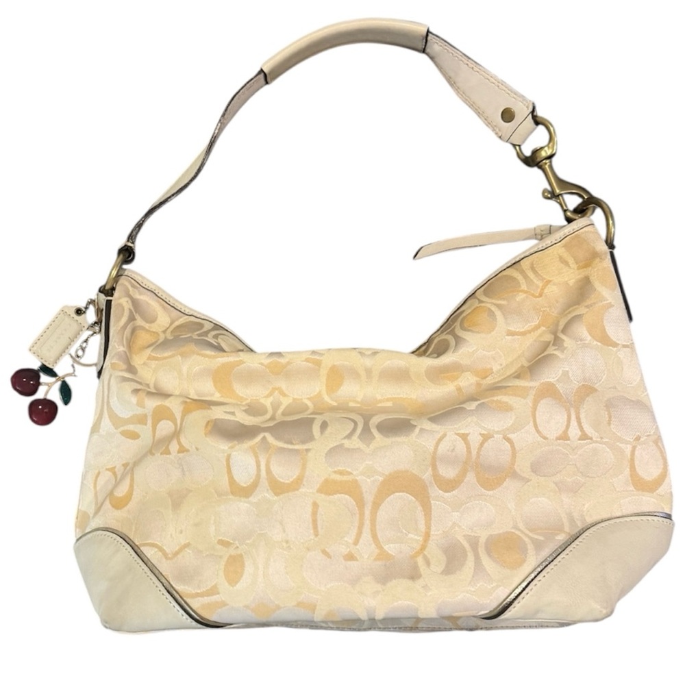 Pre-loved Chelsea Coach Cream and Tan Women's Bag